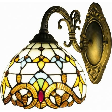 Multicolor Stained Glass Wall Sconce Timeless, Stained glass wall sconce, for, reading nook (1/5)