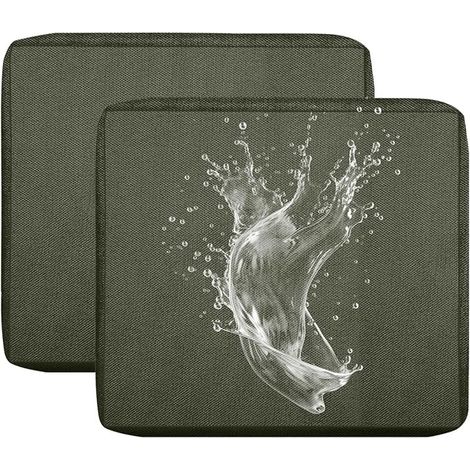 Waterproof Outdoor Sofa Cushion Cover for Garden Living Room, Seat Cover with Zip, Removable for Indoor and Outdoor, Patio (Dark Grey, 60 x 55 cm (2 Pieces) (1/5)