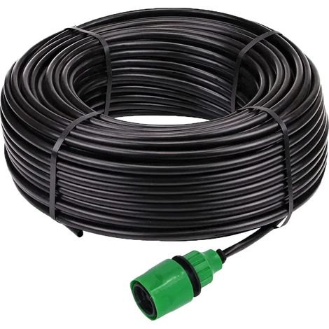 Kit de riego por goteo, goteros ajustables, fácil instalación, 50 m (1/2)