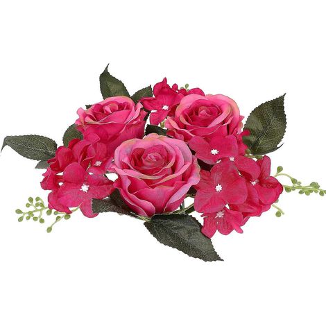 Couronne de bougies décorative rose pour table (lot de 4 pièces) (1/5)