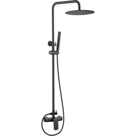 Columna de ducha monomando SALVIA negro mate  Ø 25cm (1/2)