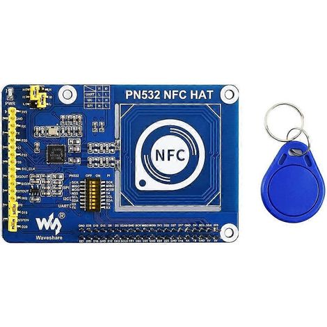 Waveshare PN532 NFC HAT für Raspberry Pi mit 13,56 MHz Frequenz unterstützt drei Kommunikationsschnittstellen: I2C, SPI und UART.