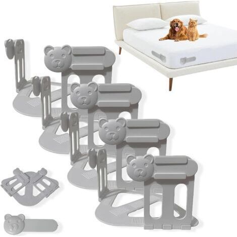 Supports De Draps, Porte draps De Lit avec Bandes De Verrouillage, Pinces Antidérapantes pour Draps, pour Toutes Tailles De Matelas, Couvertures Et Literie (Gris,4pcs) (1/5)
