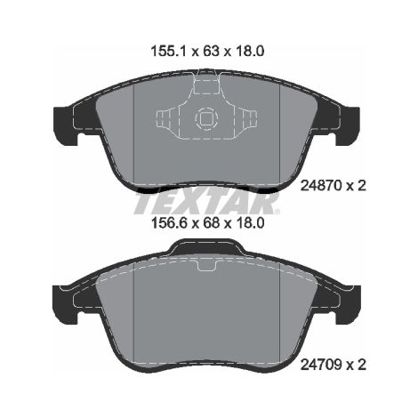Kit de plaquettes de frein, frein à disque Textar 2487001 RENAULT 410600032R