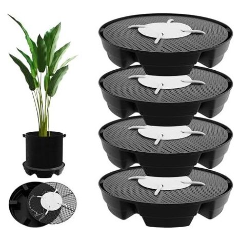 Lot de 4 dessous de pot en tissu auto-arrosant, dessous de pot de fleurs auto-arrosant, pieds pour pots de fleurs extérieur, pot de fleurs auto-arrosant, pot auto-arrosant (1/5)