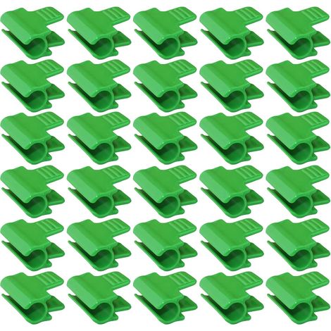 RHAFAYRE 30x Serre-Câbles 8mm pour Fixation Filet Ombrage Jardin, Clips de Tuteur Plante en Plastique, Attaches de Film de Serre, Accessoires de Fixation pour Tunnel Agricole (1/4)