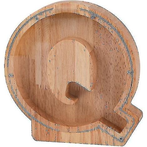 Sparschwein aus Holz mit dem Alphabet - Kinder-Spardose - Q