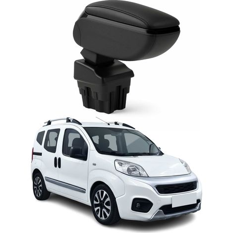 OMAC Accoudoir pour Fiat Fiorino 2008-2015 / Qubo 2008-2015 - Snap-On - ABS + Simili Cuir - Aucune Perçage ou Installation - Installation Facile Noir (1/5)
