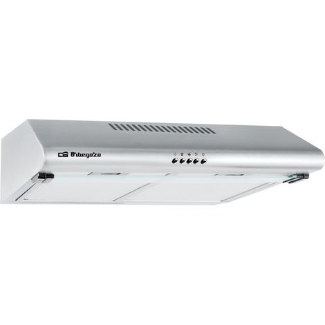 Campana standard acabado inox Orbegozo 60 cm ST 07260 D IN, 3 niveles de potencia, 1 bombilla LED, 2 filtros aluminio desmontables, extracción 328,1 m3/h, clase energética C, 2 motores de 60 W
