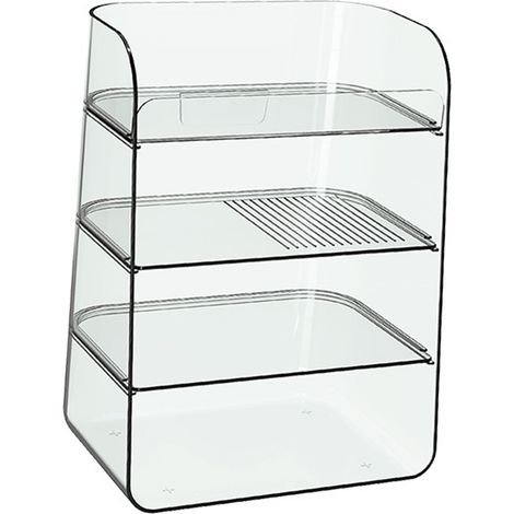 Présentoir de maquillage de bureau multifonctionnel à plusieurs niveaux, gain de place, pour salle de bain, étagère transparente pour flacons de maquillage, de soins de la peau et de parfum (1/5)