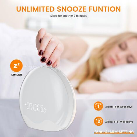 Sveglia digitale studenti, display LED, luce notturna, ideale per camera da letto o comodino (1/4)