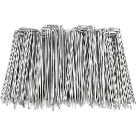 Piquet De Fixation - Acier Galvanisé 150 x 25 x 2 8 Mm - Pour Toile De Paillage Tente Jardin Paysagisme - Lot De 20