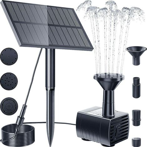 Pompe solaire 1,5 W améliorée avec piquet pour fontaine jardin, bain d’oiseaux ou bassin
