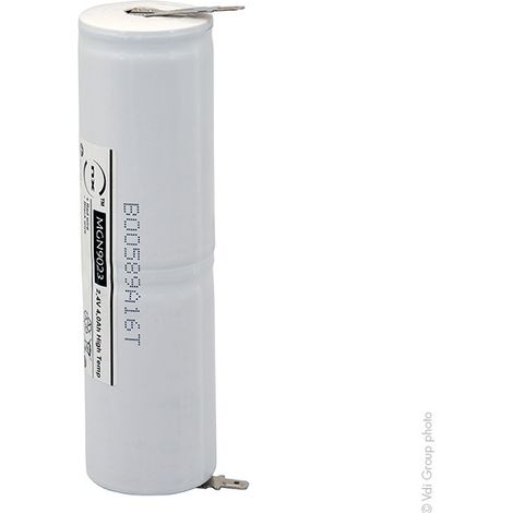 NX - Batterie eclairage secours 2xD ST4 Faston 4.8mm (+2.8mm) 2.4V 4Ah