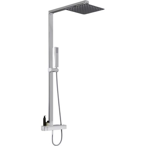 BERNSTEIN - Colonne de douche thermostatique acier inox + pommeau 25x25cm - 112,5x50cm - NT6705C 25x25cm
