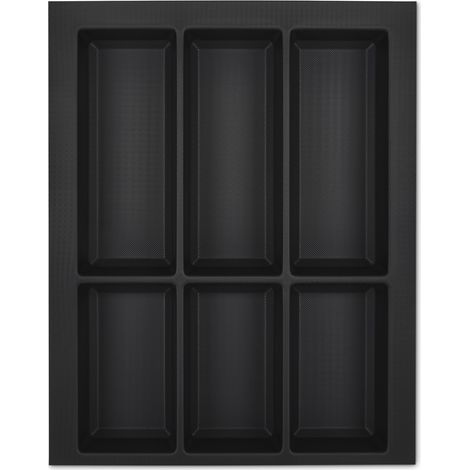 ORGA-BOX VII Besteckeinsatz  Besteckkasten schwarz 450 mm mit Softtouch Oberfläche (1/5)