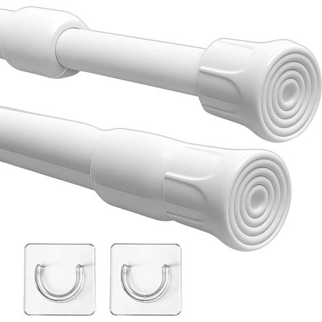 2 barres rideau 30-50cm extensibles pour douche, salle de bain, fenêtre (1/5)