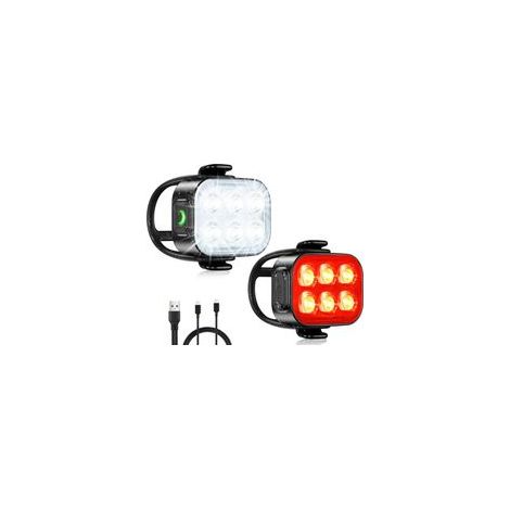 Éclairage vélo pour les sorties nocturnes, feux avant et arrière rechargeables par USB,kit d'éclairage 4+6 modes (phare et feu arrière) (1/5)