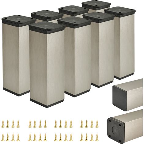 8 gambe base per mobili Sezione trasversale 40x40 mm Altezza - 120 mm Colore: Acciaio inox + Viti incluse (1/5)