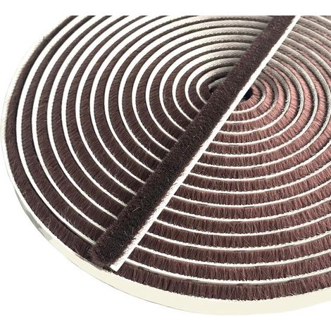Striscia a spazzola autoadesiva da 10 m per porte/finestre scorrevoli, larghezza 9 mm x spessore 15 mm, grigia. (1/5)
