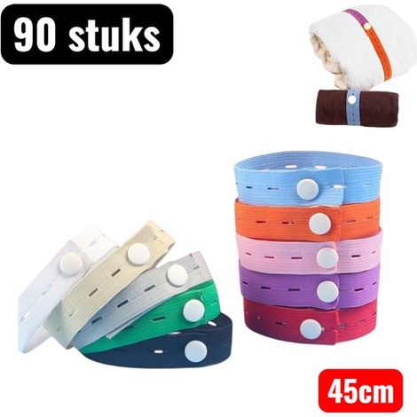90 pièces - Bande élastique - 45 cm - Elastiques vêtements - Bande élastique plate - Attache pliable pour vêtements et linge de lit - Accessoire pratique aux usages multiples (1/5)
