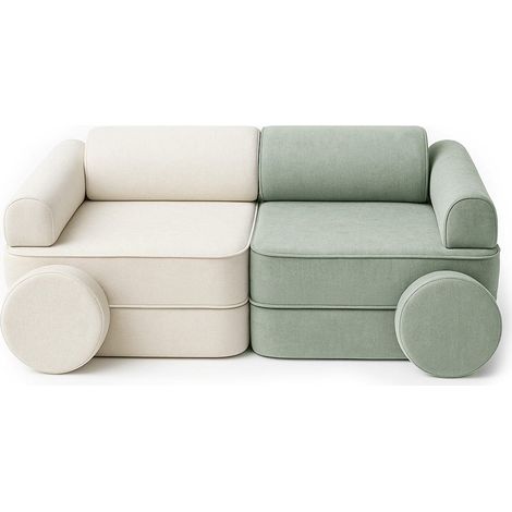Canapé modulable enfant 8 éléments bicolore (1/4)