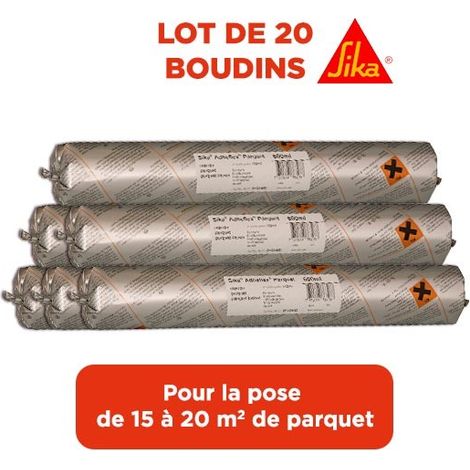 Sika – Colle parquet souple pour pose cordons – Lot de 20 boudins de 600 ml – Label EMICODE EC 1-R – Pour parquets massifs et contrecollés