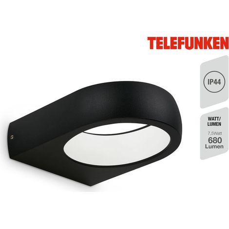 Lampe LED d'extérieur Telefunken PUKA, platine LED, 4000K blanc neutre, 7,5 W, 680 lm, noir, IP44, 25000 heures, 17,5 x 14,5 x 4,5 cm