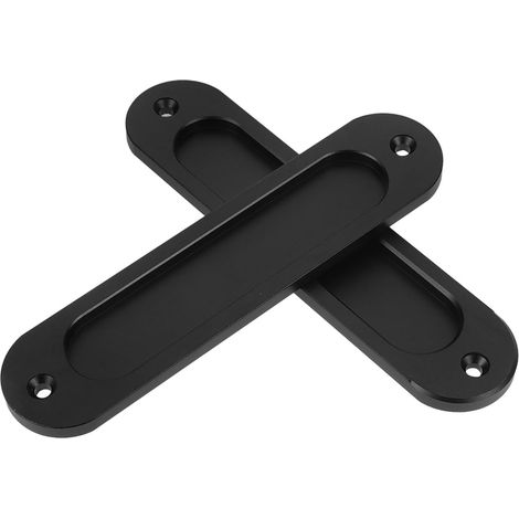 2 poignées de porte escamotables dissimulées, en alliage d'aluminium noir, avec loquet caché et (1/5)