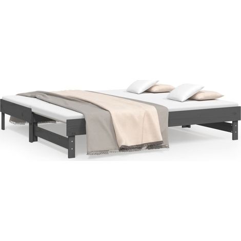 Maison Exclusive - Dormeuse Estraibile Grigia 2x(90x190) cm Legno Massello di Pino