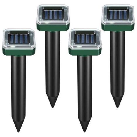 Solar-Ultraschall-Maulwurfsabwehrgerät, 4 Stück, IP65 wasserdicht, für den Außenbereich, Solar-Anti-Maulwurf. (1/5)