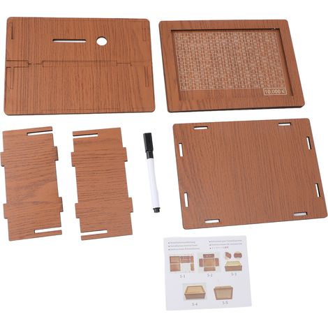 Tirelire en Bois avec Compteur Objectif 10000€ Boîte à Monnaie Écologique Design Rétro pour Épargne (1/5)