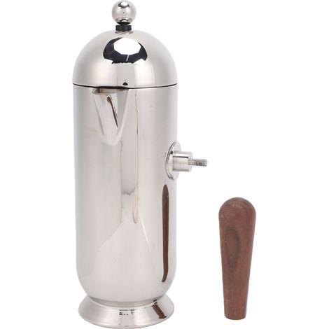 Cafetière 350 ml en acier inoxydable, couvercle bombé, finition miroir argentée, décoration de table (1/5)