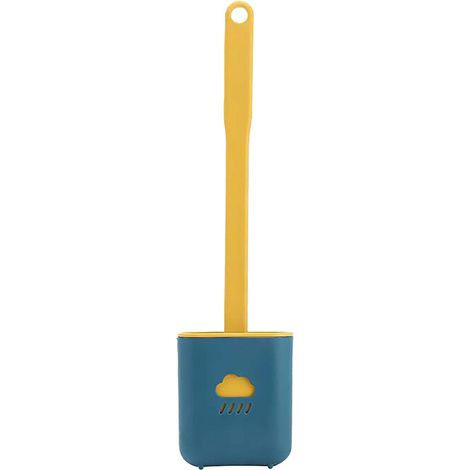 Brosse WC Plate De Toilettes en AntibactéRienne Kit Et Support SéChage Rapide Suspendu Silicone (1/5)
