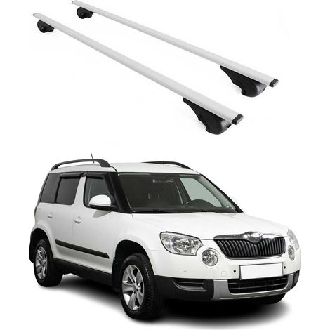 OMAC Dachträger Querträger für Skoda Yeti 2009-2017 – Abschließbar – Max. 75 kg – 2 Stangen Stahl Silber (1/5)
