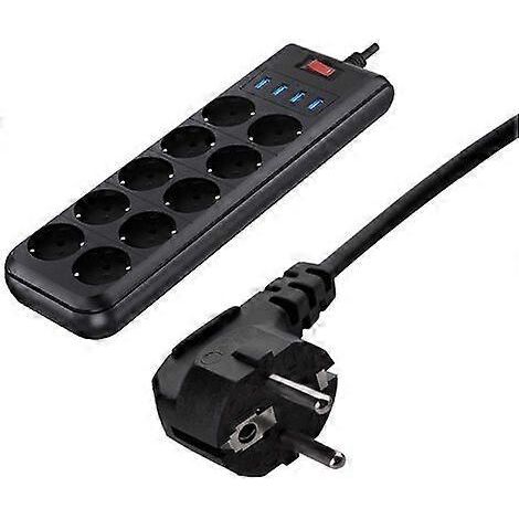 Parafoudre multifonctionnel robuste avec fonction d'arrêt automatique, adapté à une utilisation à domicile et au bureau. (1/5)