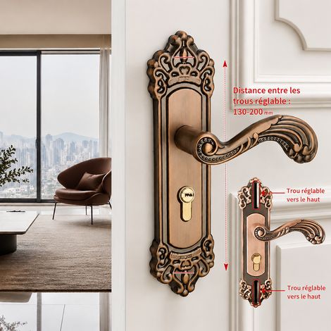Paire de plaques simples réglables rouge ancien pour serrure à poignée intérieure réf 1460 1 kg – Livraison gratuite