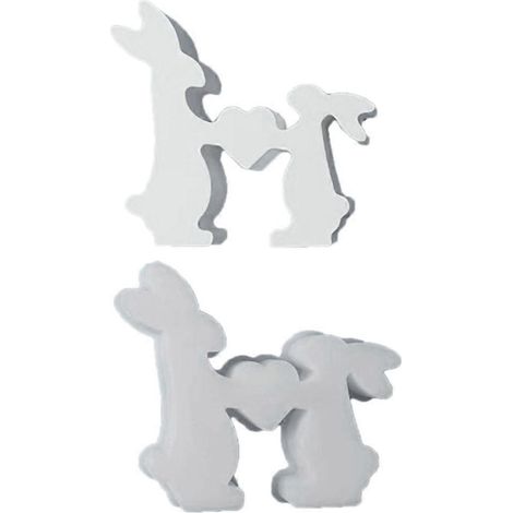 Moule en plâtre pour bougeoirs en forme de lapin, idéal pour la création de porte-bougies chauffe-plat. (1/4)