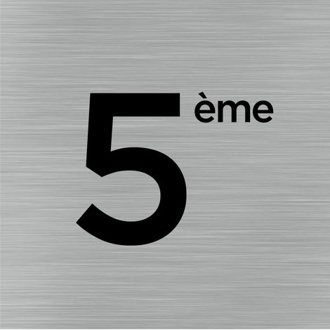 Pictogramme 5ème étage (Q1070).- Plaque aluminium brossé -
