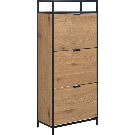 Seaford Schuhschrank 3 Schubladen schwarz.