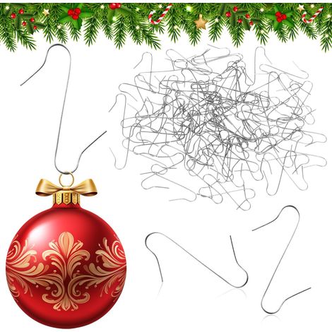 (200pcs) Crochets d'Arbre de Noël Argent Crochet Boule de Noel Pendentif Arbre de Noël Décoration Noël (1/5)