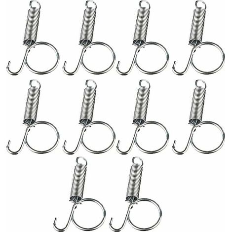 10PCS Metal Finger Spring Latch Hook for Fixing Pet Cage Door for Rabbit Cages Doors Rabbits Rodents Hamsters Squirrels Birds, MUMU (1/4)