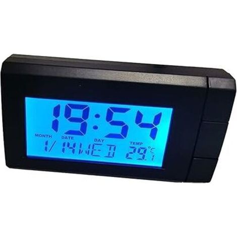 Horloge Voiture de Température LCD, Thermomètre Voiture pour Tableau de Bord Rétroéclairage Horloge Numérique de Nuit Affichage de Température Temps pour Camion (1/5)