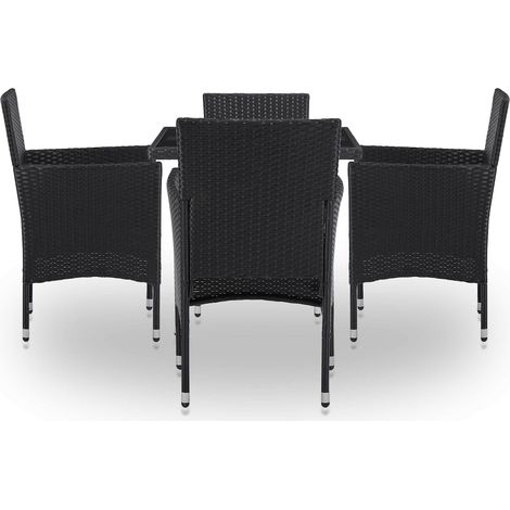 Maison Exclusive - Möbelset 5 pcs Schwarz