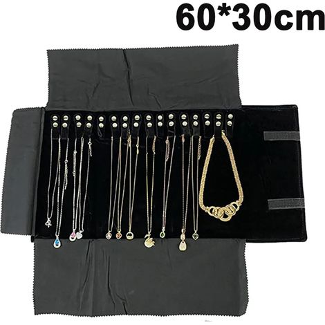 Pochette de voyage en velours pour bijoux pour collier, bracelet, boucles d'oreilles et bague (1/5)