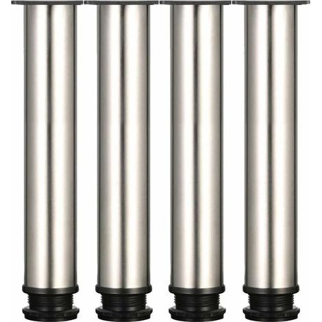 verstellbare Füße, 300 mm hoch, verstärkte Schrankfüße, Tischfüße, Möbelfüße, gebürsteter Edelstahl, höhenverstellbar 0–15 mm, inklusive Edelstahlschrauben – Fei Yu