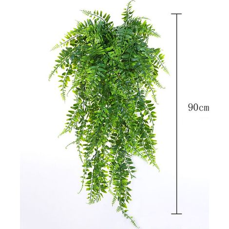 NIEMALS VERWENDET] Fonepro 2 Stck knstlicher fallender Farn, 90 cm,  fallende Pflanze aus Kunststoff, knstlicher Efeu, grne Blattgirlande zum  Aufhngen, Lianen, geflschter Boston-Farn fr Wand, Z