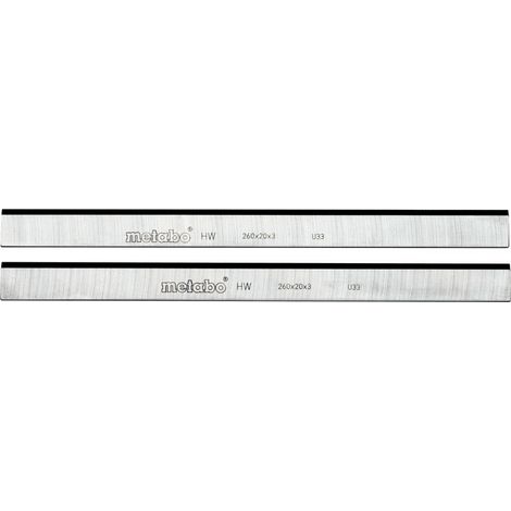 Metabo 2 HM Hobelmesser, 260x20x3mm / 2-Einstellnuten, HC 260 C/M/K 2 Stk (1/3)
