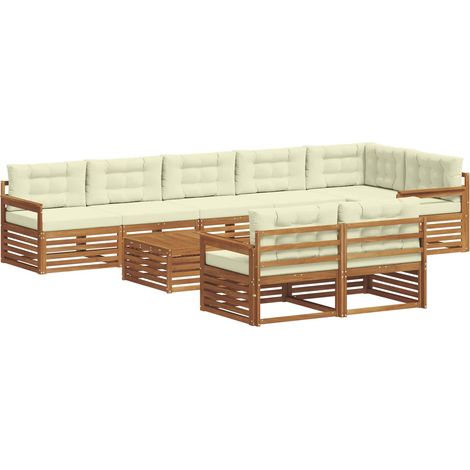 Outdoor Sofa Set with Cushion 9 pcs Natural and Cream vidaXL (1/5)