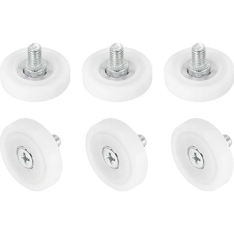 Nylon Drawer Casters Replacement Wheels for Drawer Pulley 29mm Bearings Drawer Positioning Slide Guides Pack of 6 (1/5)